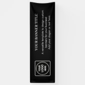 Zwarte aangepaste Logo-banner | Modern zakelijk ev Spandoek (Verticaal)