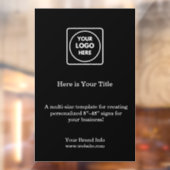 Zwarte aangepaste Logo | Minimaal stijlvol zakelij Raamsticker (Vel 2)