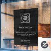 Zwarte aangepaste Logo | Minimaal stijlvol zakelij Raamsticker (Cafe Raam)