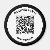 Zwarte aangepaste QR-code en websitepromo Magneet (Voorkant)