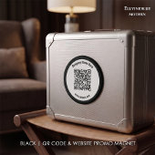 Zwarte aangepaste QR-code en websitepromo Magneet