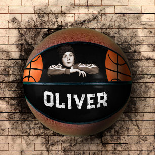 Zwarte aangepaste speler naam aandenken foto basketbal