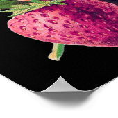 Zwarte aardbeiboomvrucht Jouw naam toevoegen Poster (Hoek)