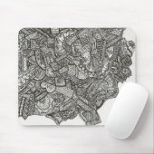 Zwarte abstracte mousepad muismat (Met muis)