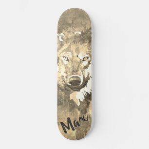 Zwarte abstracte waterverf skateboard