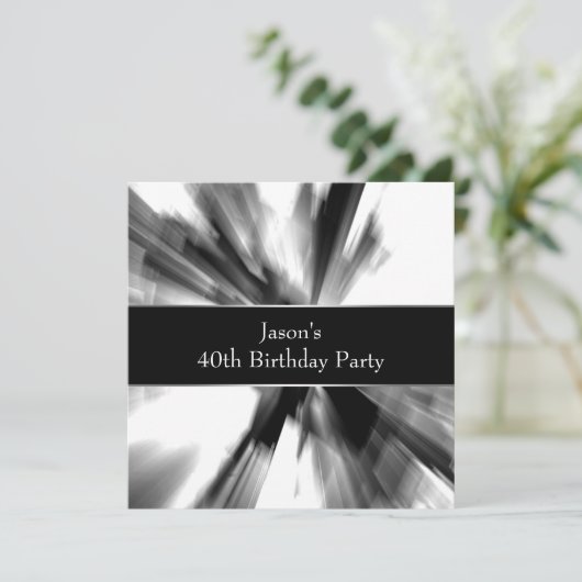 Zwarte Abstracte wolkenkrabber betekent 40e verjaa Kaart (Staand voorkant)