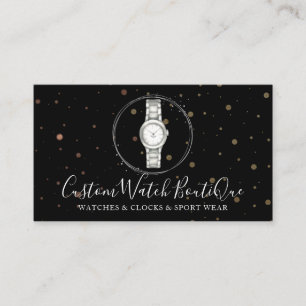 Zwarte Accessoires Unieke Horloge Visitekaartje