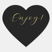 Zwarte achtergrond Geniet van hart Sticker