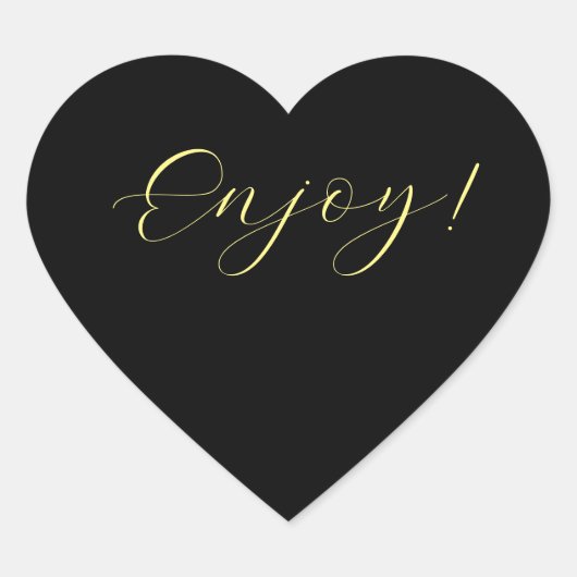 Zwarte achtergrond Geniet van hart Sticker (Voorkant)