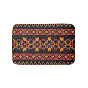 Zwarte achtergrond, geometrisch modern patroon. badmat