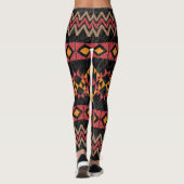 Zwarte achtergrond, geometrisch modern patroon. leggings (Achterkant)