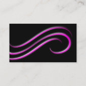Zwarte achtergrond met magenta schuine rand visitekaartje (Achterkant)