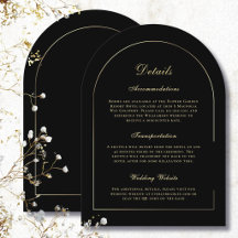 Zwarte Achtergrond Minimaal Gouden Boog Details Br