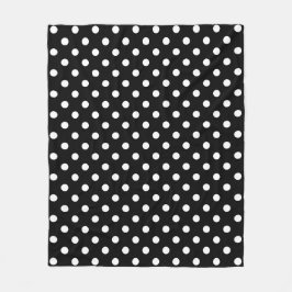 Zwarte achtergrond Polka Dots Fleece Deken