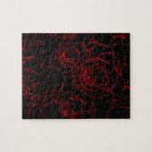 Zwarte achtergrond rode rozen legpuzzel (Horizontaal)