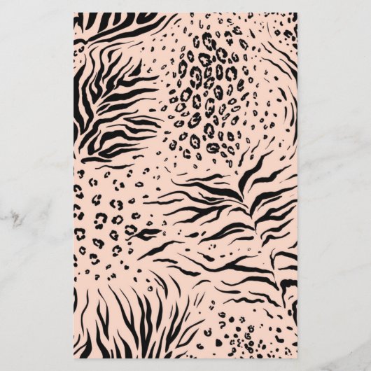 Zwarte achtergrond roze tekstprijslijst flyer (Achterkant)