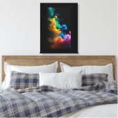Zwarte achtergrond uitgerekte canvas print" afdruk (Insitu (Slaapkamer))