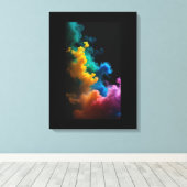 Zwarte achtergrond uitgerekte canvas print" afdruk (Insitu (Houten vloer))