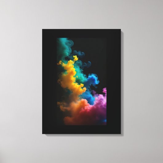 Zwarte achtergrond uitgerekte canvas print" afdruk (Voorkant)