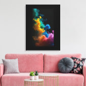 Zwarte achtergrond uitgerekte canvas print" afdruk (Insitu (Woonkamer))