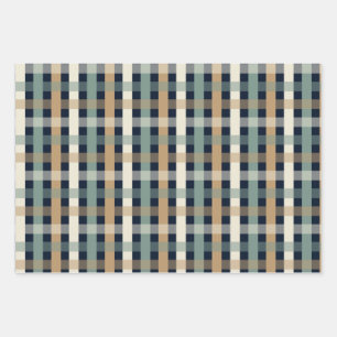 Zwarte achtergrond van Poinsettia plaid winter Inpakpapier Vel