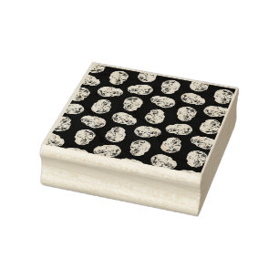 zwarte achtergrond van Skulls Blue Tint Design Rubberstempel