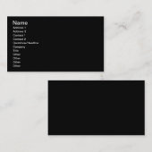 Zwarte achtergrond visitekaartje (Voorkant / Achterkant)
