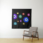 Zwarte achtergrond voor de ogen van het aambeeld wandkleed (In Situ (horizontaal))