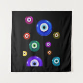 Zwarte achtergrond voor de ogen van het aambeeld wandkleed (Voorkant)