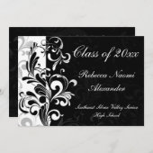 Zwarte achtergrondbekendmaking Afstuderen scrollen Kaart (Voorkant / Achterkant)