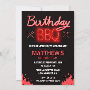 Zwarte achtertuin bbq 66ste verjaardag kaart