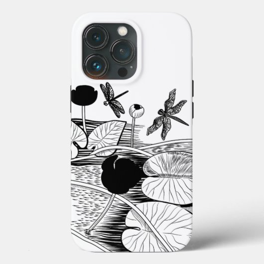 Zwarte afbeelding met waterlijm Case-Mate iPhone case (Achterkant)