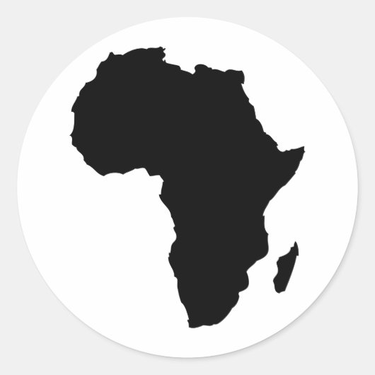 zwarte afrika ronde sticker (Voorkant)