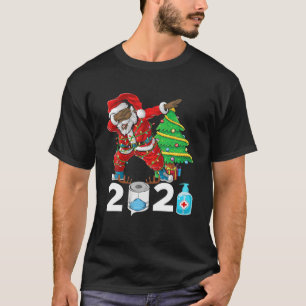 Zwarte Afrikaanse Amerikaanse kerstman met masker T-shirt