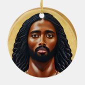 Zwarte Afrikaanse Jezus Christus Religieuze Kunst Keramisch Ornament (Achterkant)