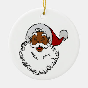 zwarte afrikaanse kerstman keramisch ornament