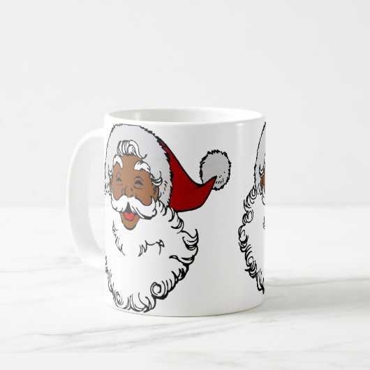 zwarte afrikaanse kerstman koffiemok (Voorkant links)