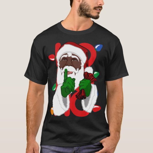 Zwarte Afrikaanse kerstpyjama 202 T-shirt (Voorkant)