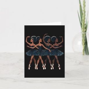 Zwarte Afro-Amerikaanse ballerina balletdans Kaart