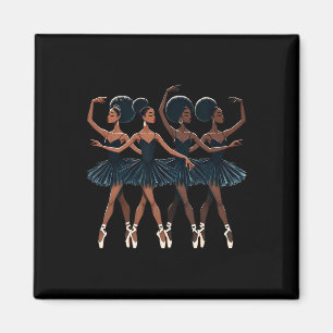 Zwarte Afro-Amerikaanse ballerina balletdans Magneet