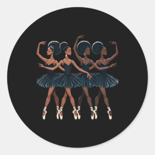 Zwarte Afro-Amerikaanse ballerina balletdans Ronde Sticker