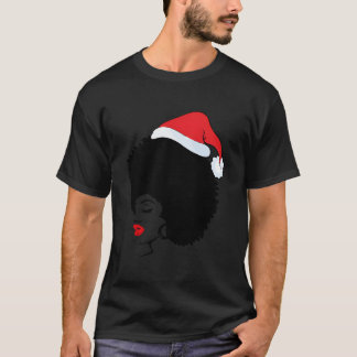 Zwarte Afro-Amerikaanse Kerstman Pyjama T-shirt