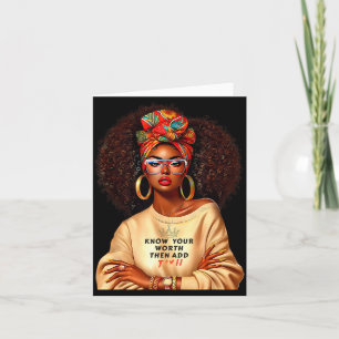 Zwarte Afro Koningin Vrouw Afrikaanse Melanine Zwa Kaart