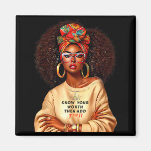 Zwarte Afro Koningin Vrouw Afrikaanse Melanine Zwa Magneet
