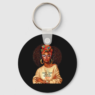 Zwarte Afro Koningin Vrouw Afrikaanse Melanine Zwa Sleutelhanger