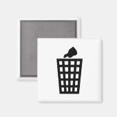 Zwarte afvalbak magneet (Voorkant / Achterkant)