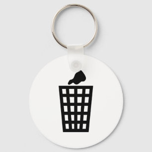 Zwarte afvalbak sleutelhanger