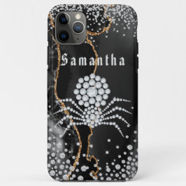 Zwarte Agaat met goud & Diamant Accenten iPhone 11 Pro Max Hoesje