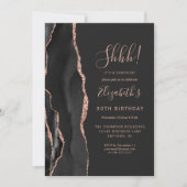 Zwarte Agate Surprise Birthday Party Kaart (Voorkant)