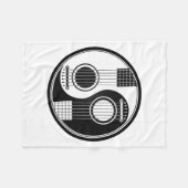zwarte akoestische gitaren Yin Yang Fleece Deken (Voorkant (Horizontaal))